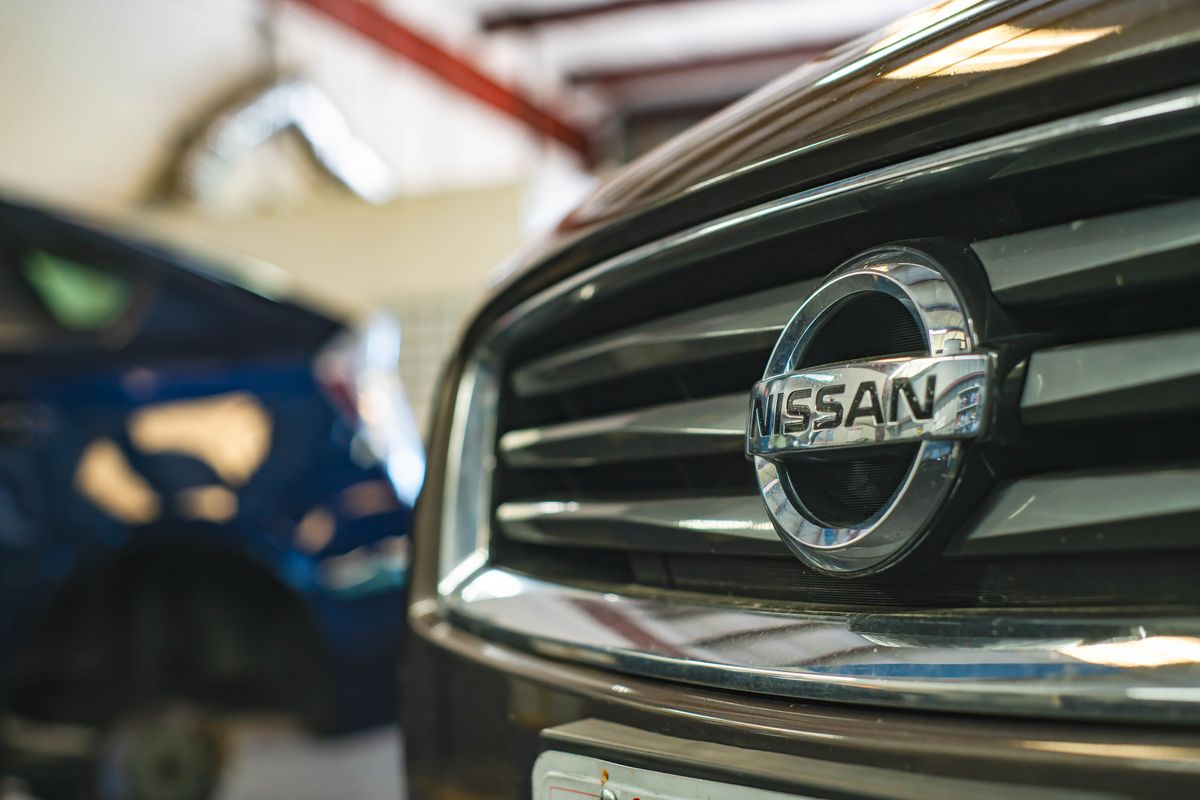 Nissan grille and badge